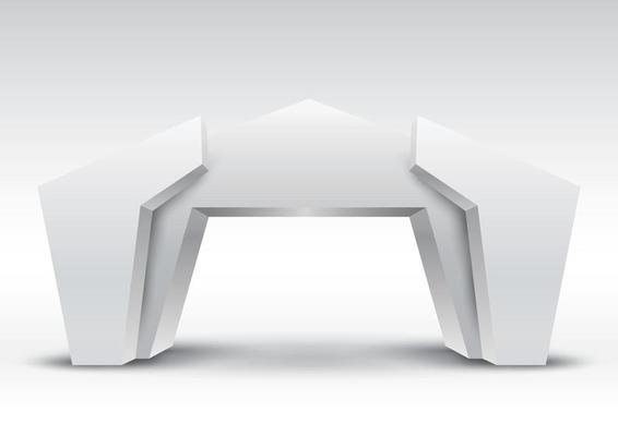 3d gate entrance exhibition vector editable with modern style on isolated background