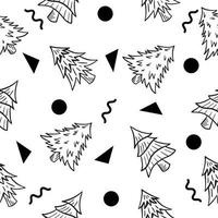 cute tree natal christmas decoration seamless pattern object wallpaper with white. vector