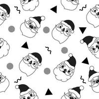 cute santa christmas decoration seamless pattern object wallpaper with white . vector