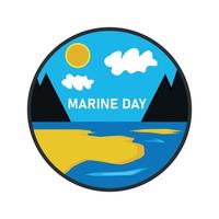 Marine day illustration design vector
