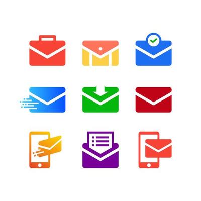 Vector graphic set of mail logo design template