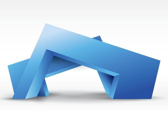 3d blue gate entrance exhibition vector editable with modern style on isolated background