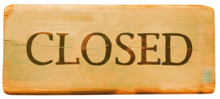 Wooden closed sign transparent PNG