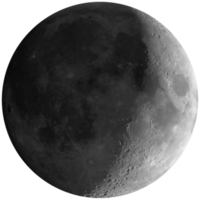första kvartalet månen sett med teleskop transparent png