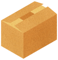 boîte en carton ondulé brun transparent png