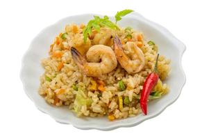 Fried rice with shrimps photo