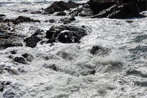 waves crashing over Portuguese Coast photo