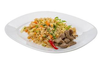 Fried rice with beef photo