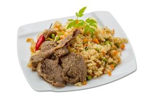 Fried rice with beef photo