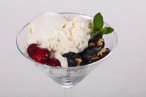 Ice cream with dry plum photo