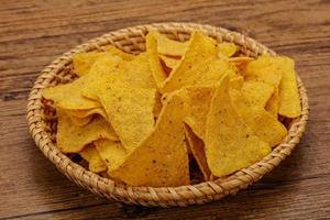 Mexican crunchy corn nachos triangle photo