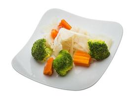 Boiled cabbage and broccoli photo