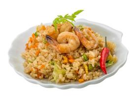 Fried rice with shrimps photo