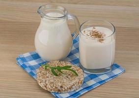 Kefir with crispbread photo