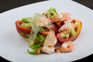 Shrimps with aloe vera salad photo