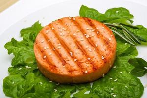 Salmon burger cutlet photo