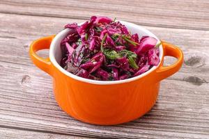 Pickled red cabbage with herbs photo