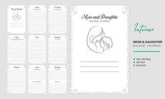 Mom and Daughter Guided Journal Interior vector