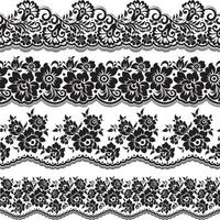 Lace Borders. Vertical Seamless Pattern. vector