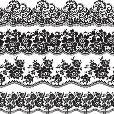 Lace Borders. Vertical Seamless Pattern.