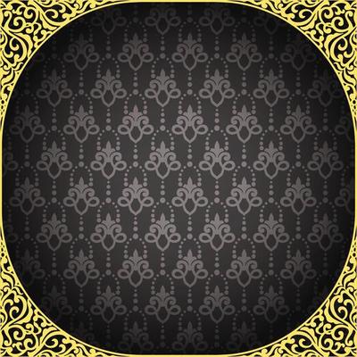 Vector Damask Pattern and Frame