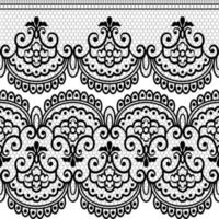 Lace seamless pattern with flowers vector