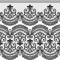 Lace seamless pattern with flowers vector