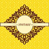 Vector Damask Pattern and Frame