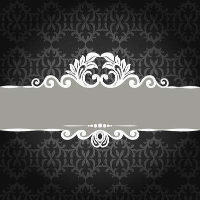 Vector Damask Pattern and Frame