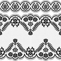 Lace seamless pattern with flowers vector