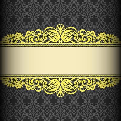 Vector Damask Pattern and Frame