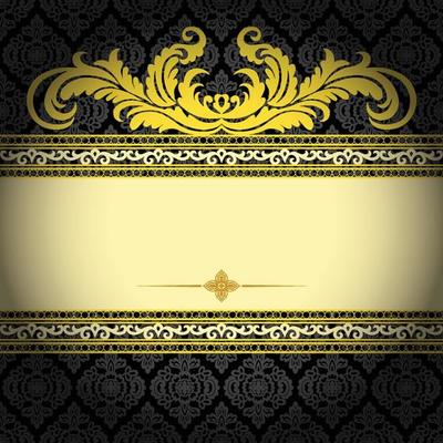 Vector Damask Pattern and Frame