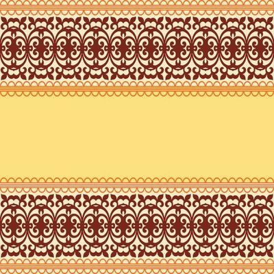 Vector Damask Pattern and Frame