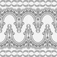 Lace seamless pattern with flowers vector