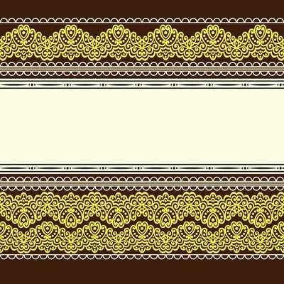 Vector Damask Pattern and Frame