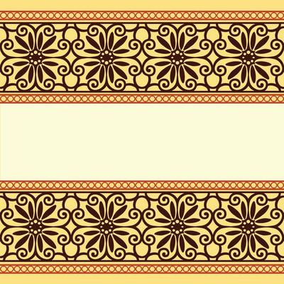 Vector Damask Pattern and Frame