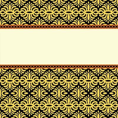 Vector Damask Pattern and Frame