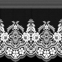 Seamless white floral lace pattern vector