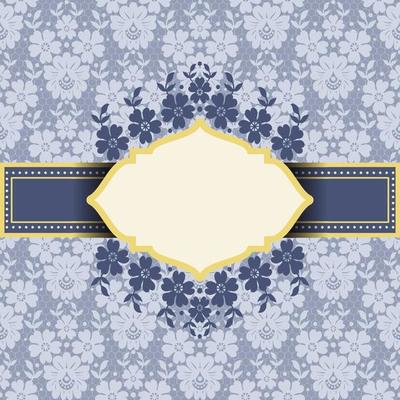 Vector Damask Pattern and Frame