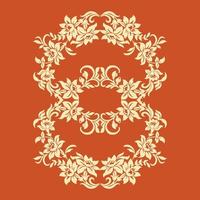 Vector Damask Pattern and Frame