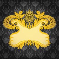 Vector Damask Pattern and Frame