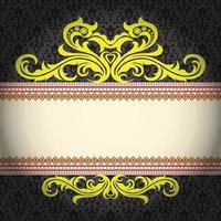 Vector Damask Pattern and Frame