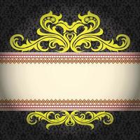 Vector Damask Pattern and Frame