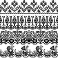 Lace Borders. Vertical Seamless Pattern. vector