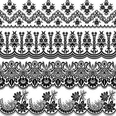 Lace Borders. Vertical Seamless Pattern.