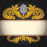 Vector Damask Pattern and Frame