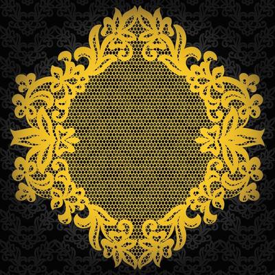 Vector Damask Pattern and Frame