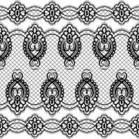 Lace seamless pattern with flowers vector