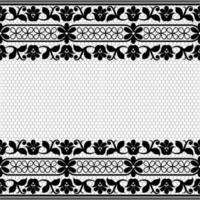 patrón de encaje floral blanco transparente vector