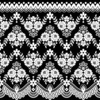 Seamless white floral lace pattern vector